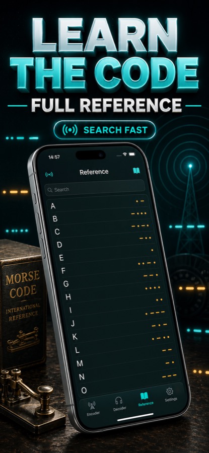 Morse reference table screen